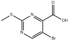 5-브로모-2-(메틸티오)피리미딘-4-카르복시산 구조식 이미지