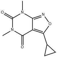 Isoxazolo[3,4-d]pyrimidine-4,6(5H,7H)-dione, 3-cyclopropyl-5,7-dimethyl- (9CI) Structure