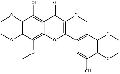 5-Hydroxy-2-(3-hydroxy-4,5-dimethoxyphenyl)-3,6,7,8-tetramethoxy-4H-1-benzopyran-4-one Structure