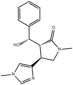 (3R,4S)-3-[(S)-hydroxy-phenyl-methyl]-1-methyl-4-(1-methylimidazol-4-y l)pyrrolidin-2-one Structure