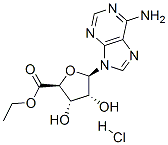ethyl 1-(6-amino-9H-purin-9-yl)-1-deoxy-beta-D-ribofuranuronate monohydrochloride Structure