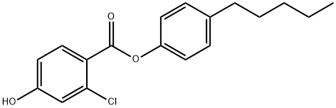 2-클로로-4-하이드록시벤조산4-펜틸페닐에스테르 구조식 이미지