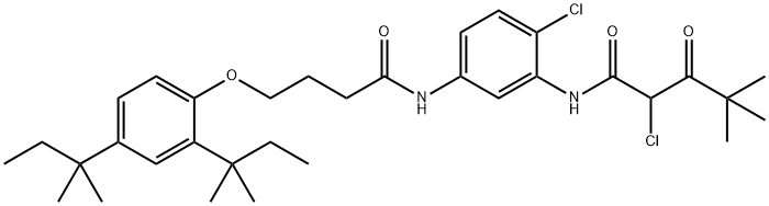 N-[5-[[4-[2,4-bis(1,1-dimethylpropyl)phenoxy]-1-oxobutyl]amino]-2-chlorophenyl]-2-chloro-4,4-dimethyl-3-oxovaleramide 구조식 이미지