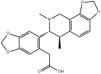 6-[(6R,7R)-6,7,8,9-Tetrahydro-6,8-dimethyl-1,3-dioxolo[4,5-h]isoquinolin-7-yl]-1,3-benzodioxole-5-acetic acid 구조식 이미지