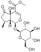 1α-(β-D-Glucopyranosyloxy)-1,4a,5,6,7,7aα-hexahydro-4aα-hydroxy-7α-methyl-5-oxocyclopenta[c]pyran-4-carboxylic acid methyl ester 구조식 이미지