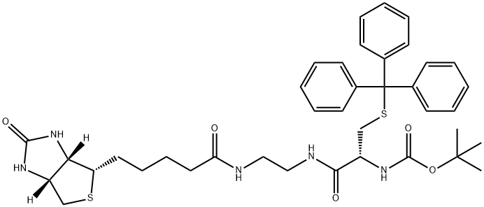 N-Biotinyl-N’-(N-Boc-S-trityl)cysteinyl Ethylenediamine Structure