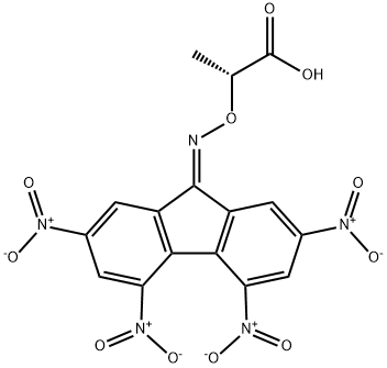 (-)-알파-(2,4,5,7-TETRANITRO-9-FLUORENYLIDENEAMINOXY)프로피온산 구조식 이미지