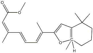 (2E,4E,6E)-7-[(4,4,7a-Trimethyl-2,4,5,6,7,7a-hexahydrobenzofuran)-2-yl]-3-methyl-2,4,6-octatrienoic acid methyl ester Structure