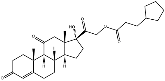 17,20-dihydroxypregn-4-ene-3,11,20-trione 20-(3-cyclopentylpropionate)  구조식 이미지