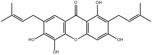 1,3,5,6-Tetrahydroxy-2,7-bis(3-methyl-2-butenyl)-9H-xanthen-9-one Structure