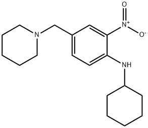 N-시클로헥실-2-니트로-4-((피페리딘-1-일)메틸)벤젠아민 구조식 이미지