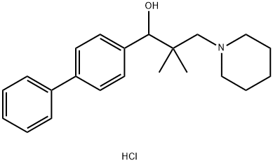 alpha-(4-Biphenylyl)-beta,beta-dimethyl-1-piperidinepropanol hydrochloride 구조식 이미지