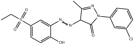2-(3-chlorophenyl)-4-[[5-(ethylsulphonyl)-2-hydroxyphenyl]azo]-2,4-dihydro-5-methyl-3H-pyrazol-3-one Structure