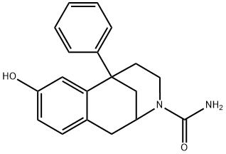 1,4,5,6-Tetrahydro-8-hydroxy-6-phenyl-2,6-methano-3-benzazocine-3(2H)-carboxamide 구조식 이미지