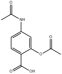 4-acetamido-2-acetyloxy-benzoic acid 구조식 이미지