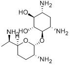 4-O-(2,6-Diamino-2,3,4,6,7-pentadeoxy-α-D-ribo-heptopyranosyl)-2-deoxy-D-streptamine Structure