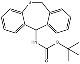 (5,11-Dihydro-10-thiadibenzo[a,d]cyclohepten-5-yl)-carbamic acid tert-butyl ester 구조식 이미지