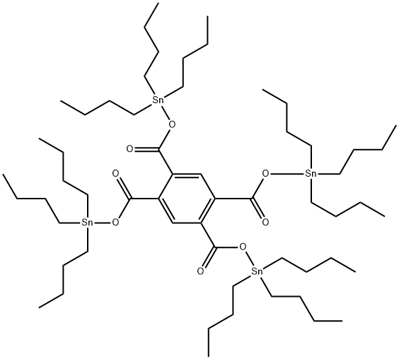 [벤젠-1,2,4,5-테트라일테트라키스(카르보닐옥시)]테트라키스[트리부틸스탄난] 구조식 이미지