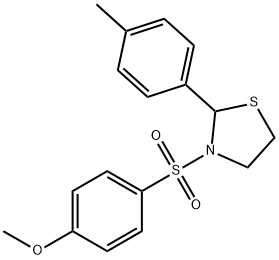 Thiazolidine, 3-[(4-methoxyphenyl)sulfonyl]-2-(4-methylphenyl)- (9CI) Structure