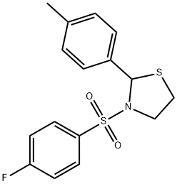 Thiazolidine, 3-[(4-fluorophenyl)sulfonyl]-2-(4-methylphenyl)- (9CI) Structure