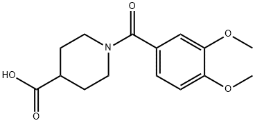 1-(3,4-DIMETHOXY-BENZOYL)-PIPERIDINE-4-CARBOXYLIC ACID 구조식 이미지