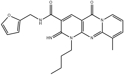 1-butyl-N-(2-furylmethyl)-2-imino-10-methyl-5-oxo-1,5-dihydro-2H-dipyrido[1,2-a:2,3-d]pyrimidine-3-carboxamide 구조식 이미지