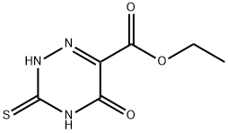 ethyl 5-hydroxy-3-Mercapto-1,2,4-triazine-6-carboxylate Structure