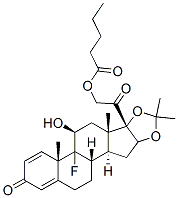 9-fluoro-11beta,21-dihydroxy-16alpha,17-(isopropylidenedioxy)pregna-1,4-diene-3,20-dione 21-valerate 구조식 이미지