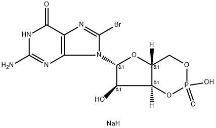 8-BROMOGUANOSINE 3',5'-(CYCLIC) MONOPHOSPHATESODIUM SALT N-HYDRATE Structure