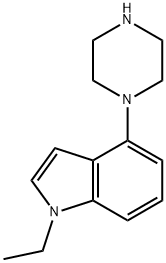 1H-Indole,1-ethyl-4-(1-piperazinyl)-(9CI) Structure