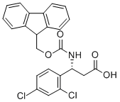 FMOC-(R)-3-AMINO-3-(2,4-DICHLORO-PHENYL)-PROPIONIC ACID 구조식 이미지