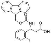 FMOC-(R)-3-AMINO-3-(2-FLUORO-PHENYL)-PROPIONIC ACID 구조식 이미지