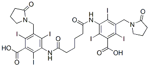 3-[5-[[3-carboxy-2,4,6-triiodo-5-[(2-oxopyrrolidin-1-yl)methyl]phenyl]carbamoyl]pentanoylamino]-2,4,6-triiodo-5-[(2-oxopyrrolidin-1-yl)methyl]benzoic acid 구조식 이미지