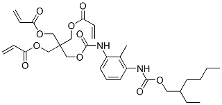 2-[[[[[3-[[[(2-ethylhexyl)oxy]carbonyl]amino]methylphenyl]amino]carbonyl]oxy]methyl]-2-[[(1-oxoallyl)oxy]methyl]-1,3-propanediyl diacrylate 구조식 이미지