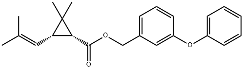 m-phenoxybenzyl (1R-cis)-2,2-dimethyl-3-(2-methylprop-1-enyl)cyclopropanecarboxylate 구조식 이미지