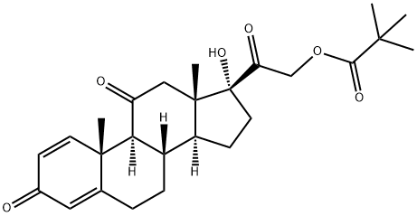 17,21-dihydroxypregna-1,4-diene-3,11,20-trione 21-pivalate Structure