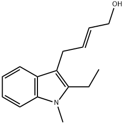 2-Buten-1-ol,4-(2-ethyl-1-methyl-1H-indol-3-yl)-,(2E)-(9CI) Structure