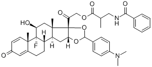 21-[3-(Benzoylamino)-2-methyl-1-oxopropoxy]-16,17-[[[4-(dimethylamino)phenyl]methylene]bis(oxy)]-9-fluoro-11-hydroxypregna-1,4-diene-3,20-dione Structure
