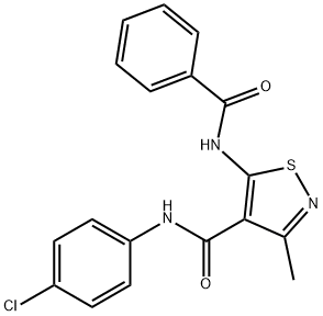 5-(benzoylamino)-N-(4-chlorophenyl)-3-methyl-4-isothiazolecarboxamide Structure