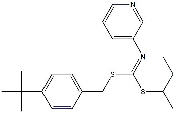 (4-(1,1-Dimethylethyl)phenyl)methyl1-methylpropyl3-pyridinylcarbonimidodithioate Structure