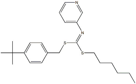 (4-(1,1-Dimethylethyl)phenyl)methyl hexyl-3-pyridinylcarbonimidodithioate Structure
