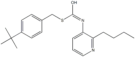 O-부틸S-((4-(1,1-디메틸에틸)페닐)메틸)3-피리디닐카르본이미도티오에이트 구조식 이미지