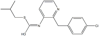 O-((4-Chlorophenyl)methyl) S-(2-methylpropyl)-3-pyridinylcarbonimidothioate Structure