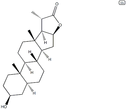(20S)-3β,16β-Dihydroxy-5α-pregnane-20-carboxylic acid γ-lactone Structure
