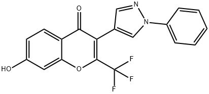 7-HYDROXY-3-(1-PHENYL-1H-PYRAZOL-4-YL)-2-TRIFLUOROMETHYL-CHROMEN-4-ONE Structure