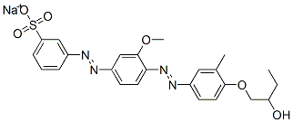 sodium 3-[[4-[[4-(2-hydroxybutoxy)-3-methylphenyl]azo]-3-methoxyphenyl]azo]benzenesulphonate 구조식 이미지