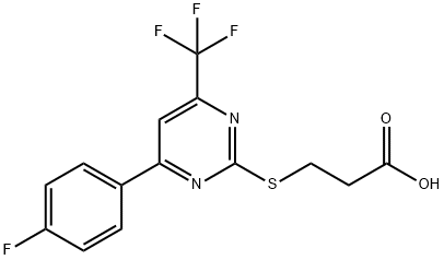 3-{[4-(4-fluorophenyl)-6-(trifluoromethyl)pyrimidin-2-yl]thio}propanoic acid Structure
