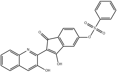 3-hydroxy-2-(3-hydroxy-2-quinolyl)-5-[(phenylsulphonyl)oxy]-1H-inden-1-one Structure