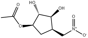 1,2,3-Cyclopentanetriol, 4-(nitromethyl)-, 1-acetate, (1R,2S,3S,4R)- (9CI) Structure