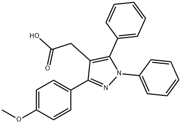 3-(4-Methoxyphenyl)-1,5-diphenyl-1H-pyrazole-4-acetic acid 구조식 이미지